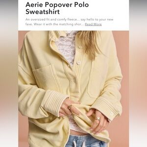 Aerie Yellow Popover Polo Sweatshirt